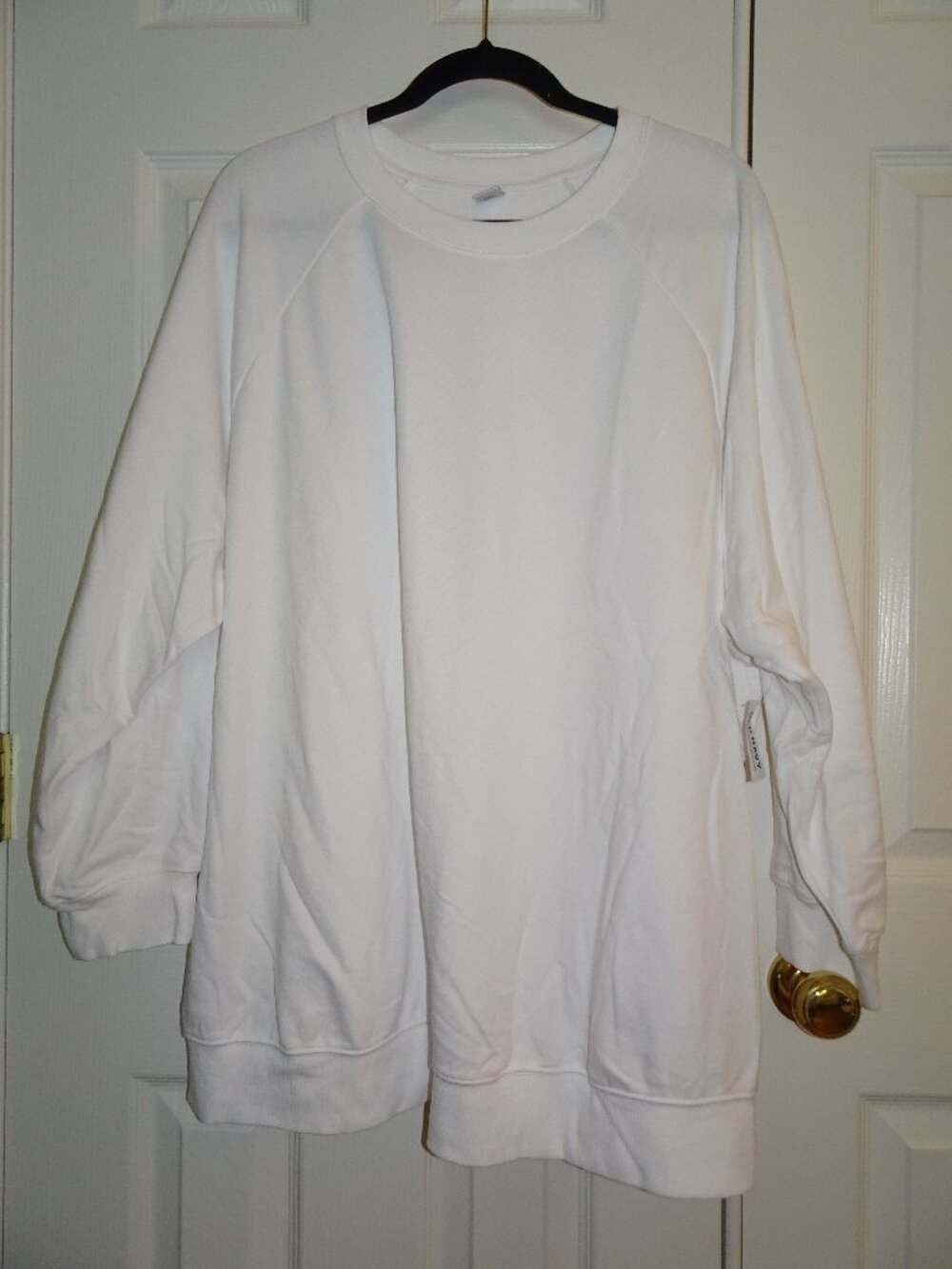New Old Navy Solid White Crewneck Plus Size Sweatshirt